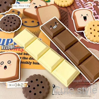 Chocolate Cute Toast Bread Eraser Rubber Simulation Food Eraser  Children's Gift