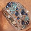 Bohemian Women's Couple's Fashionable and Elegant Glass Zircon Gift Ring