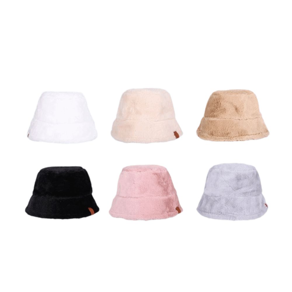 Korean Style Wool Bucket Hat Imitation Fur Warm Fisherman Hat Retro Women's Plush Hat  Girls