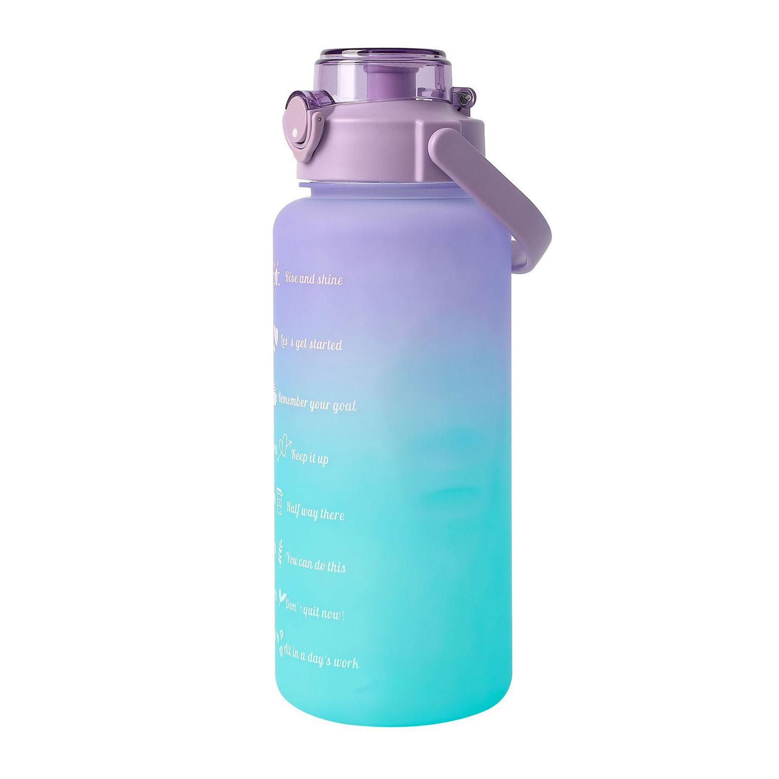 Straw Lid Water Bottle Gradient Color Large Capacity Portable Handle Leakproof Sports Water Bottle
