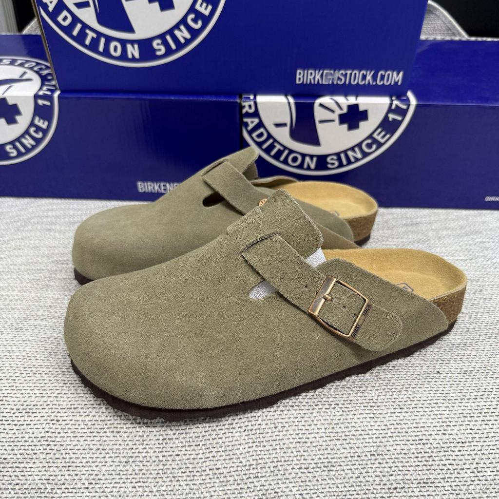 Men’s BK Genuine Leather Retro Toe Semi-Slippers - New, Versatile, and Comfortable Birkenstock Shoes