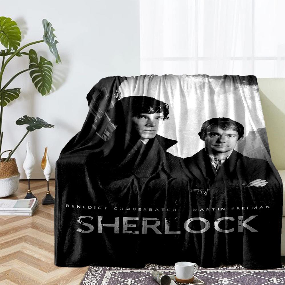 Sherlock Holmes Theme Printed Blanket - Perfect for Couch, Bed, Travel & Outdoor Use | Machine Washable, Cozy & Durable.
