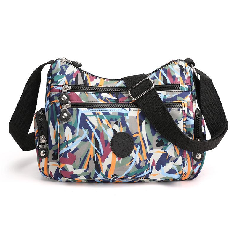 Stylish Mid-Aged Women’s Waterproof Nylon Crossbody Bag with Multiple Compartments
