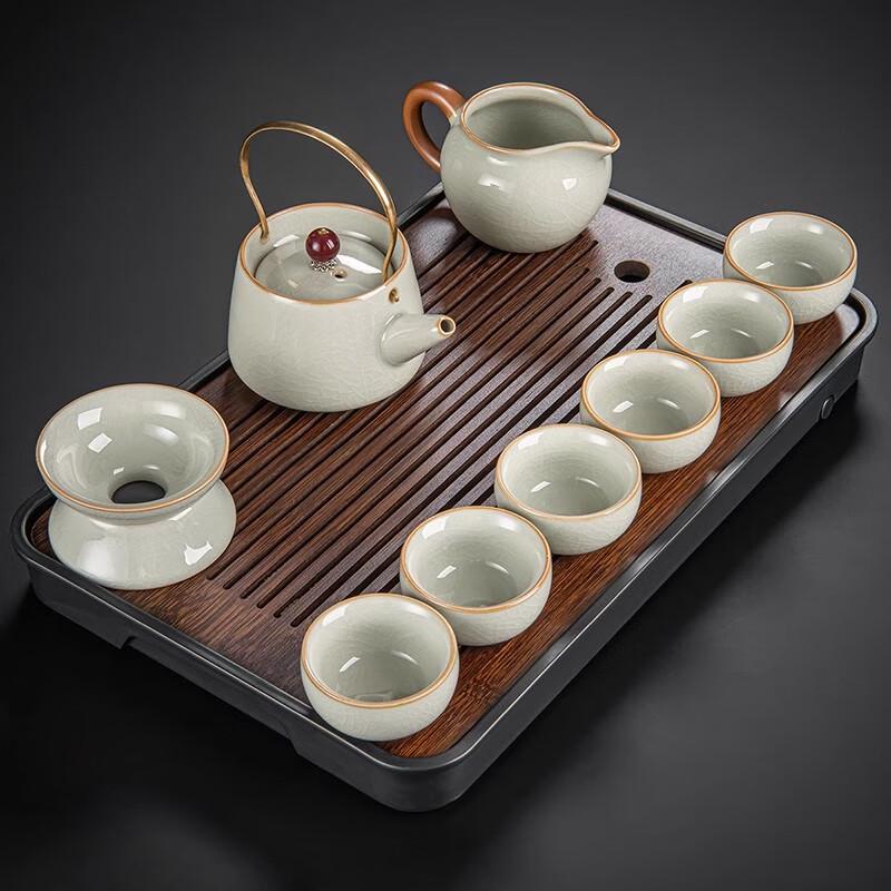 Yu Zhu Xun Ru Kiln Kung Fu Tea Set with Beam Pot