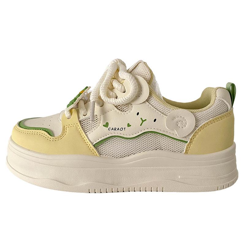 

FY-152 accessories removable mesh breathable thick baseplate shoes little white shoes 2025 new spring and summer bread shoes casual 40 жёлтый