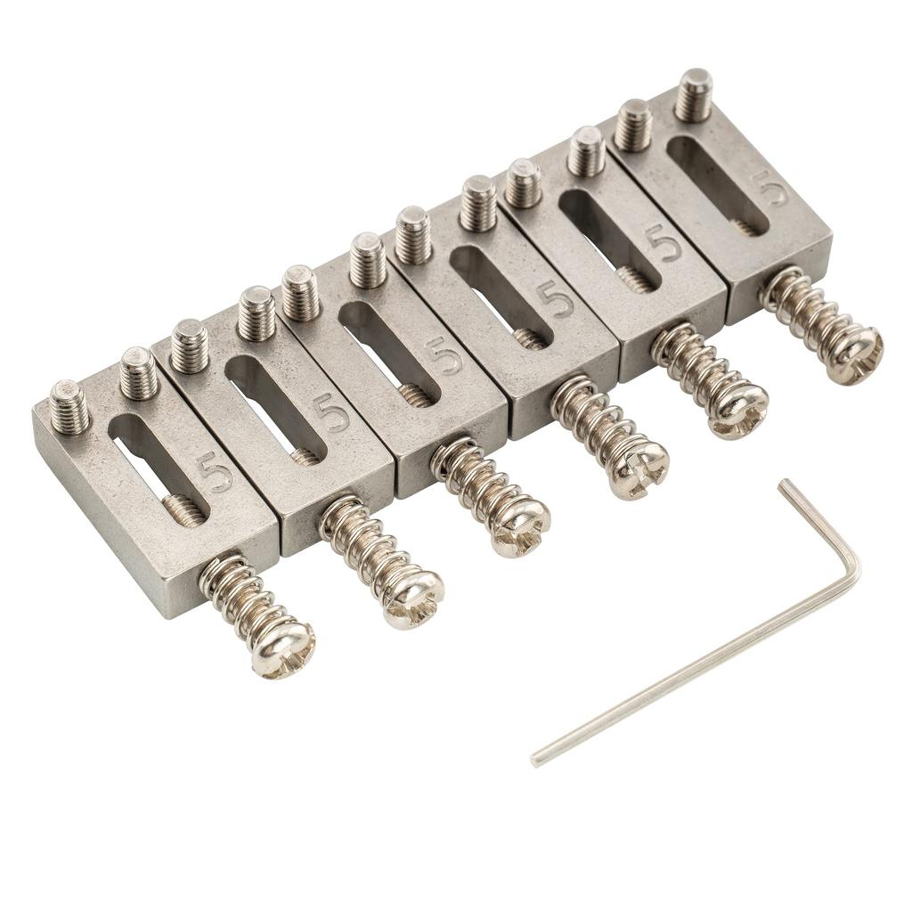 Musiclily Pro Stainless Steel Guitar Bridge Saddles for ST Telecaster Electric Original Color of 10.5mm Strat/TL Guitars, (Set 6)