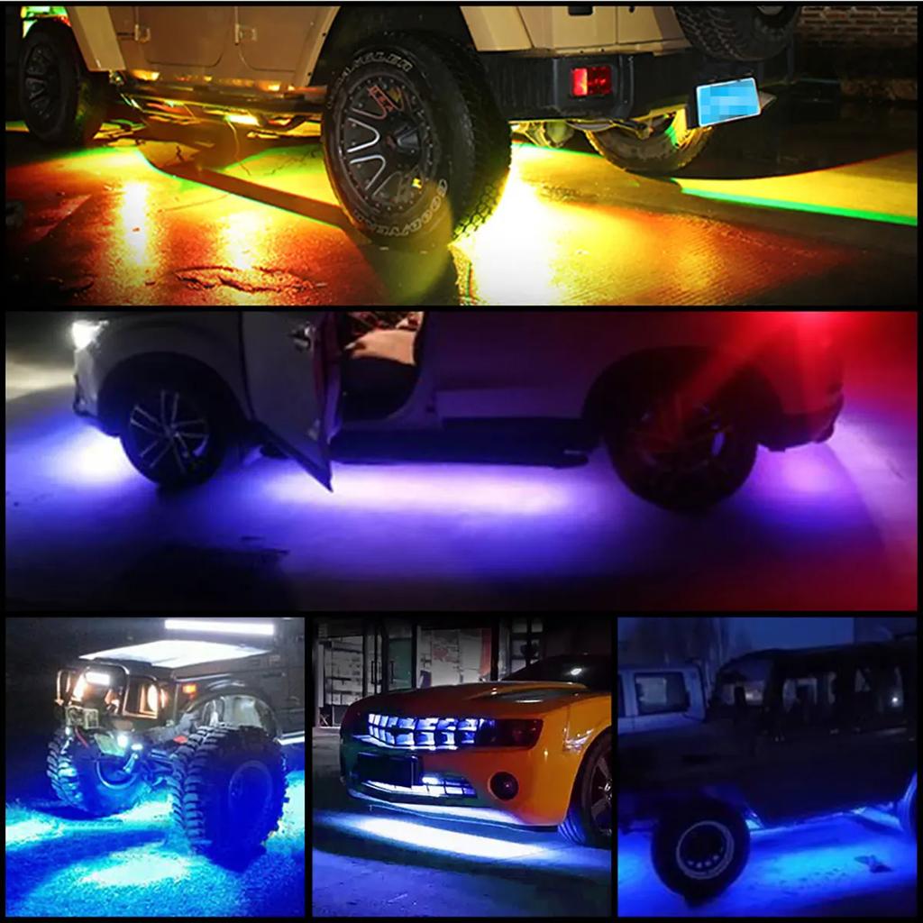 4/5/6/8/12 In 1 RGB LED Rock Lights for Truck Off Road Car Chassis Decorative Ambient Lights Underbody Neon LED Atmosphere Lamp