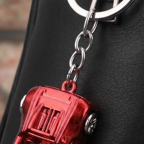 Keychain with Car Model Pendant Design Durable Alloy Car Shape Keyring Easy Carry Bag Charms for Car Fans