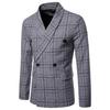 Men's New Autumn Plaid Double-breasted Plaid Suit