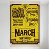 Vintage Concert Poster Tin Sign Yellow Background Brown Borders Aged Metal Sign for Bar Pub Home Wall Decor 8x12 Inch