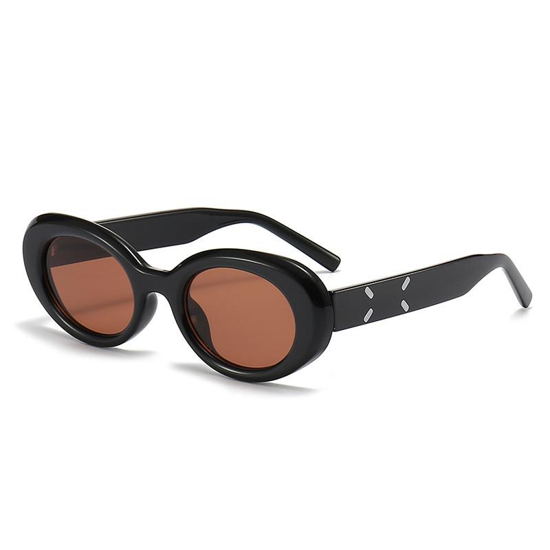 

Vintage Korean Style Oval Sunglasses For Women With Uv400 Protection And Antiglare Lens BlackFrameBrown