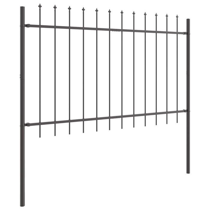 Clôture de jardin vidaXL avec pointe en fer gris 1,7x1,2 m en acier 42003871