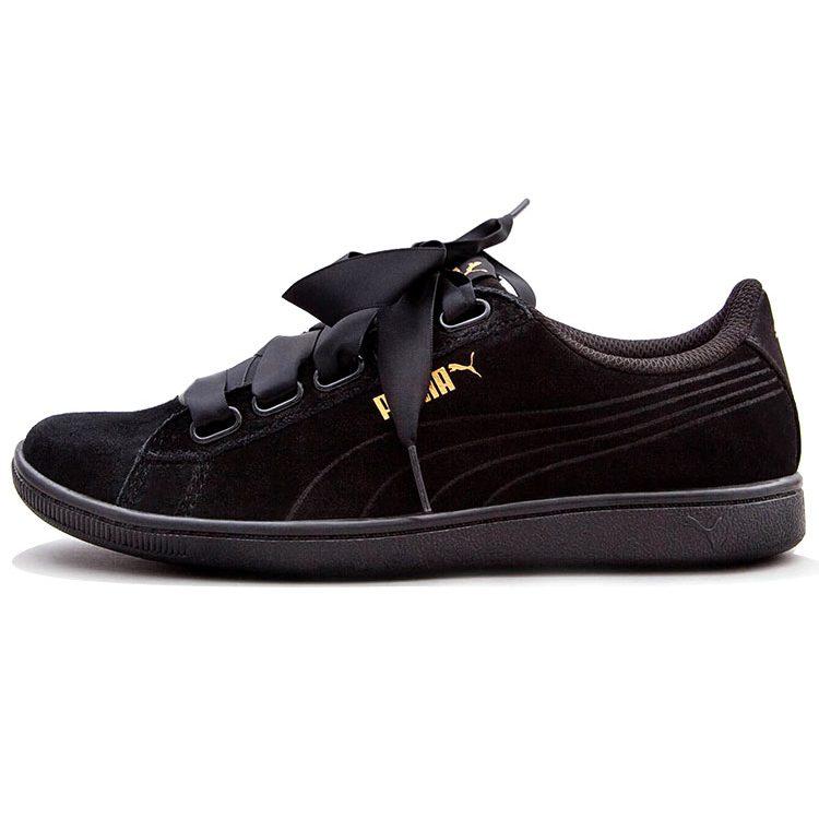PUMA Vikky Ribbon Satin Black Women`s