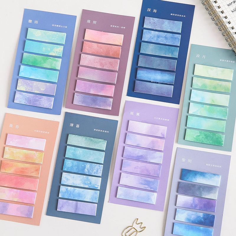120 Sheets Posted It Self-Adhesive Sticky Notes Cute Index Memo Pad Bookmark Annotation Books Page Marker Stationery Supplies