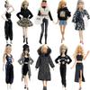 1 Set Haine pentru Păpuși de 11.5 Inch Set Negru 1/6 Haine Păpușă Palton Rochie Accesorii pentru Păpuși de 30CM Jucării pentru Păpuși Fete JJ