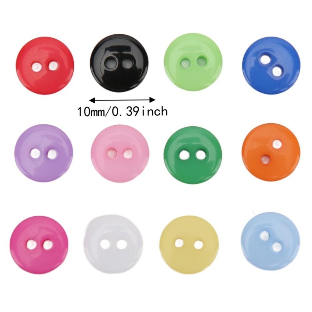 200pcs Circle Shape DIY Craft Buttons Mix Color Clothing Accessories  For DIY Projects