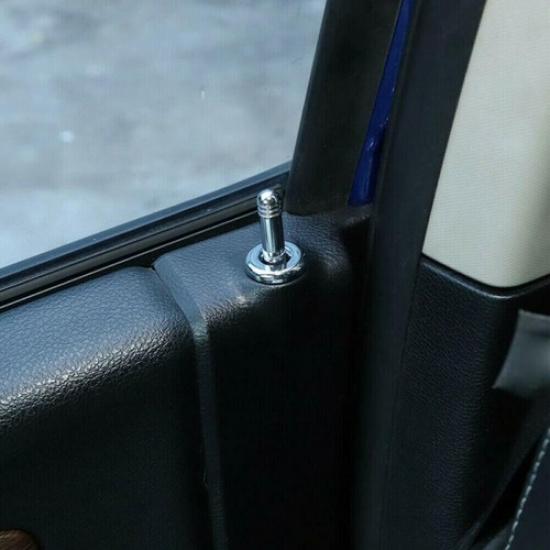 ABS Chrome Door Lock Pin Cover Decor Trim Bezels For Dodge RAM 1500 -