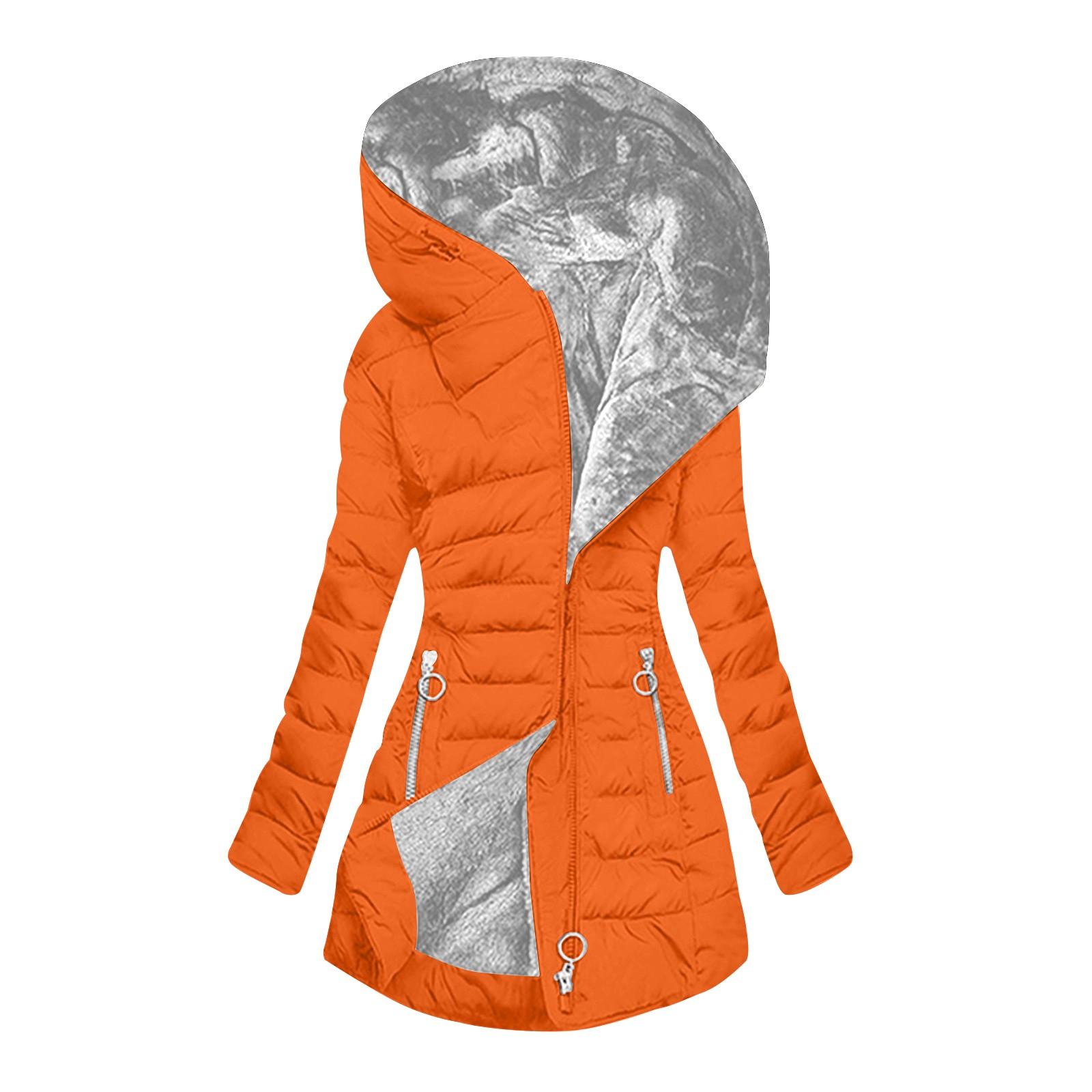 

Женская теплая хлопковая куртка с капюшоном и карманами, длинная куртка на молнии, хлопковая куртка XXXXL шафрановый