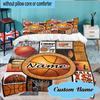 Custom Name 3PCS Play Basketball Bedding Set Including 1pc Duvet Cover And 2pcs Pillowcases for Bedroom, Dormitory Gift Home Decor
