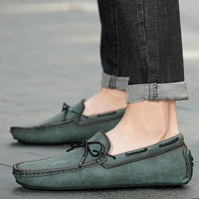 Fashion Fashion Genuine Leather Men Casual Shoes Breathable Comfort Slip-on Mens Driving Luxury Brand Lazy Moccasins Elegantes Size 49