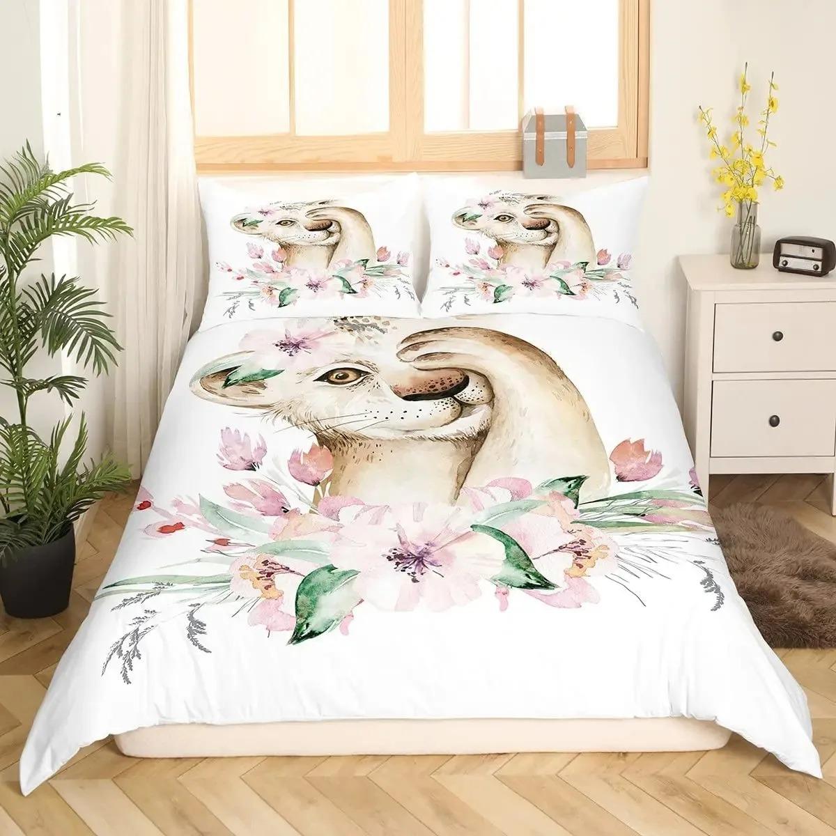 

Comforter Pink Cute Animals Comforter Setcartoon Elephant S For Kid Boy Girl Child King Queen Size Polyester Bedding Set Comforter (quilt)-EU Single(135*200cm)3pcs