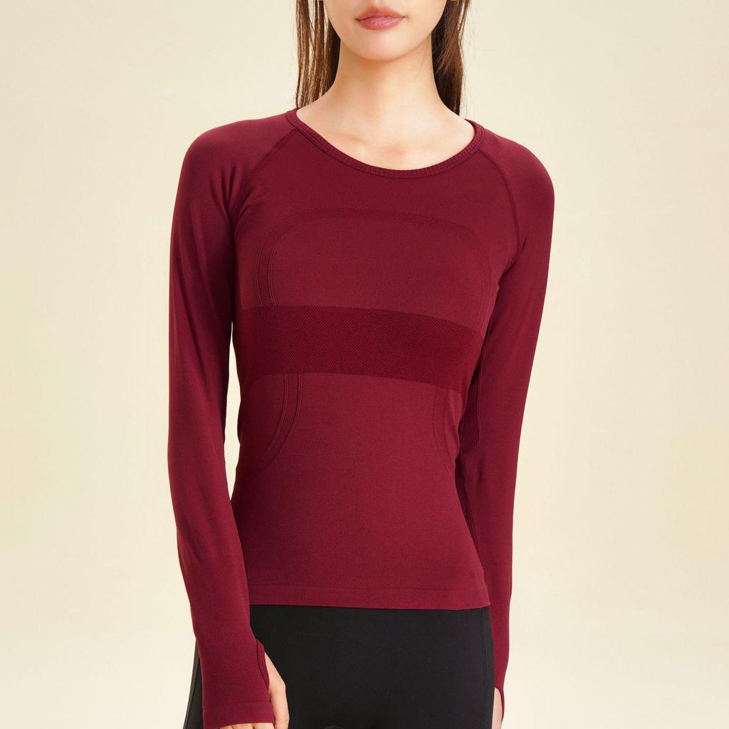 Lulu Women's Long-Sleeve Quick-Dry High-Elastic Yoga and Pilates Slim-Fit Running Top