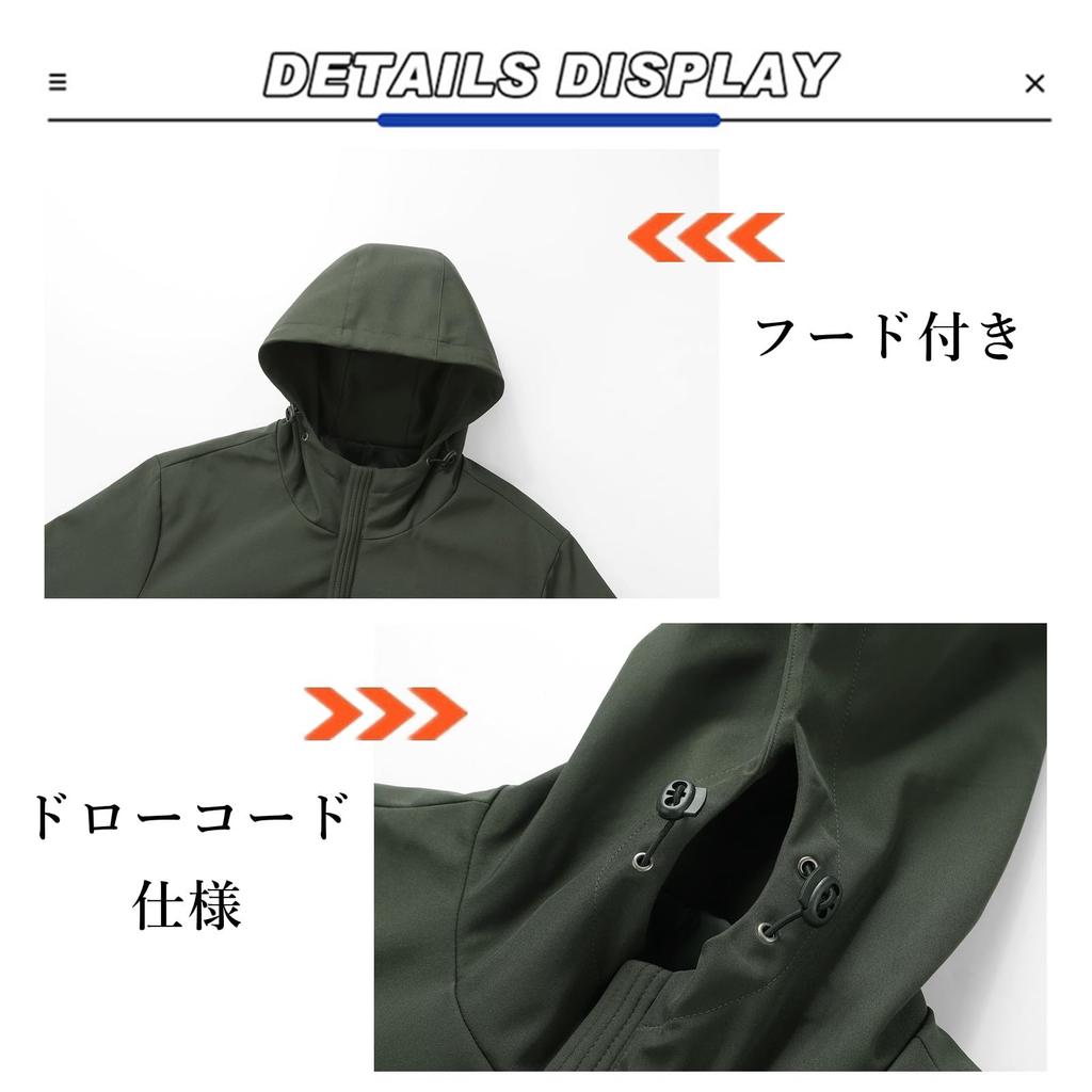 Drsshnx Windproof and Jacket for and Solid Color with for and Size 2XL Men's Windbreaker/Mountain Parka, Cold-Resistant Spring, Autumn, Winter,