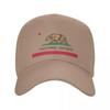 Custom Bear California Republic Flag Baseball Cap Sports Unisex Womens Adjustable Dad Hat Autumn Snapback Hats