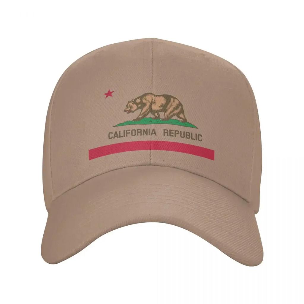 Custom Bear California Republic Flag Baseball Cap Sports Unisex Womens Adjustable Dad Hat Autumn Snapback Hats