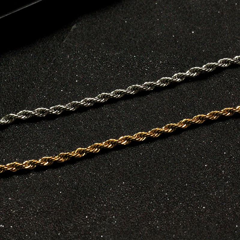 Stainless Steel Twisted Chain Necklace for Women & Men - Simple Titanium Steel Fashion Design