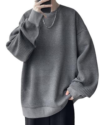 JHIJSC Long Sleeve Loose Solid Plus Size Men's Hoodie, Stylish, Fit, Color, Casual, (M, Gray)
