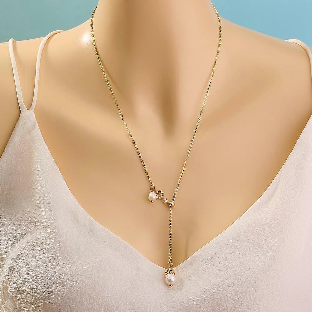Fashionable diamond pearl pendant clavicle necklace simple versatile necklace