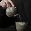 Shangqi Hand-Painted Ceramic Crackle Glaze Teapot