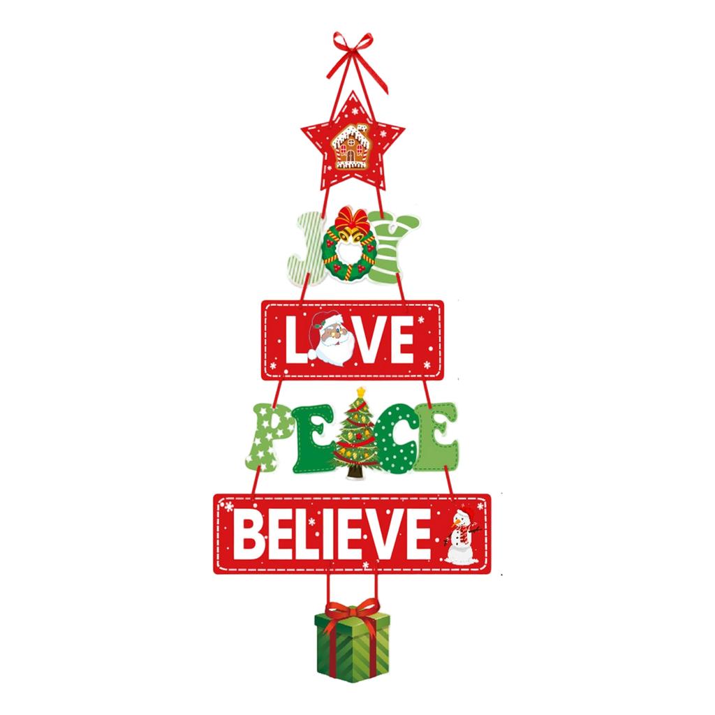 Christmas Themed Door Hanger With Lanyard Paper Hanging Pendant For Indoor And Outdoor Festival Home Decoration