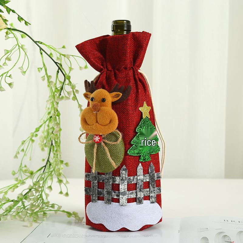 Festive Santa Claus Wine Bottle Cover & Christmas Party Decorations