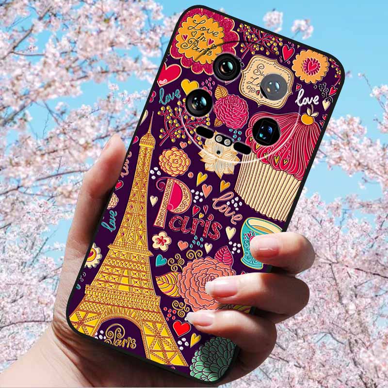 For Xiaomi 14 Ultra 5G 6.73" 14 Pro Cases Fashion 3D Retro Embossed Relief Soft TPU Siliocn Back Cover for Xiaomi 14 Capa Mi 14
