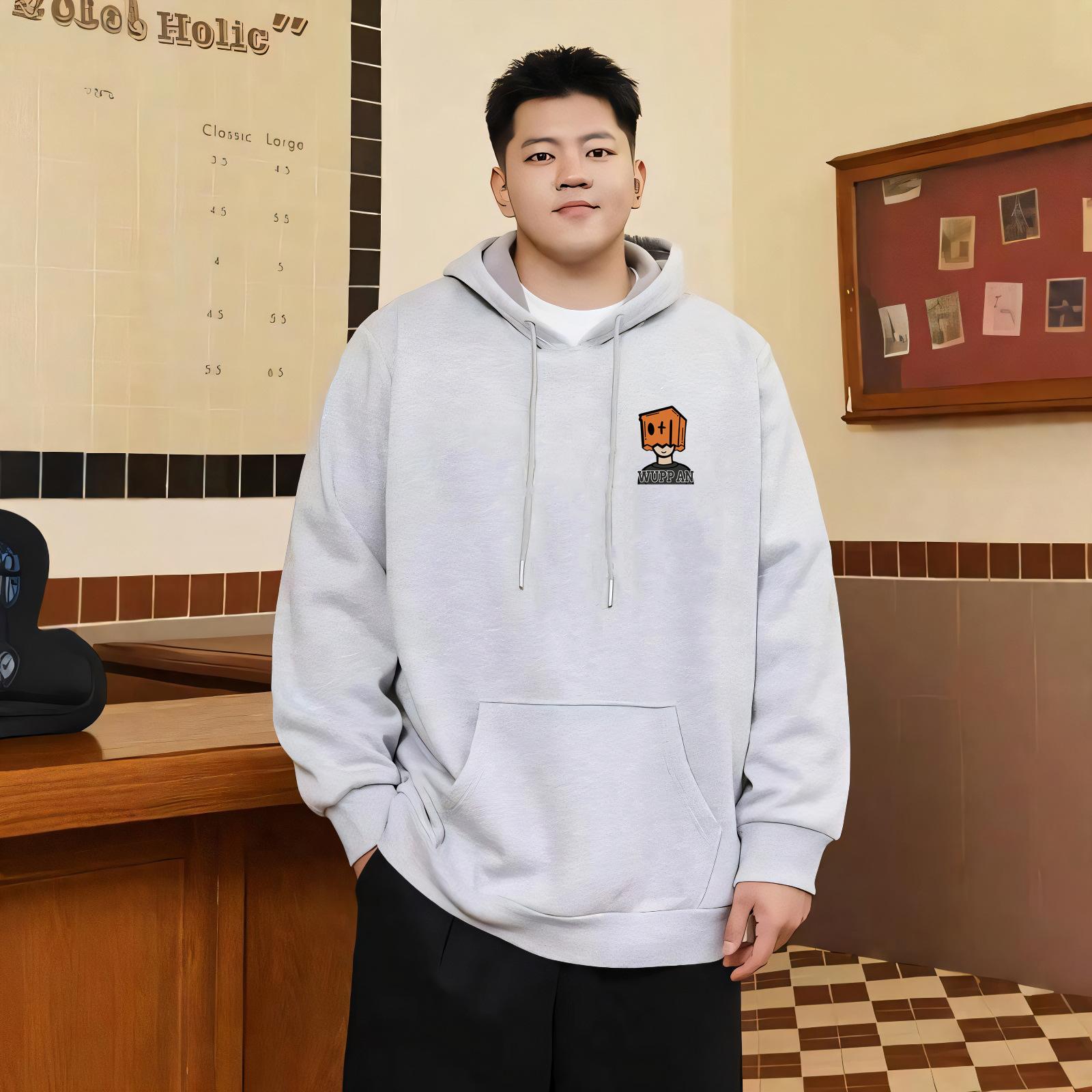 

Американский мужской теплый свитер большого размера с подкладкой, мягкий свитер из высококачественной ткани, дизайн с круглым вырезом, свободный, повседневный, спортивный, худи с длинным рукавом 8XL