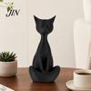 Multi-style Cat Decor 3D Printed Meditating Figurine, Modern Abstract Sculpture with Cross-Legged Pose, Narrative Space Decoration Minimalist Desk for