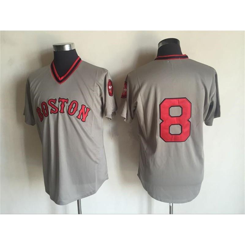 Maglia da Baseball Vintage Boston Red Sox Unisex Misto Cotone Top Sportivo Abbigliamento Casual