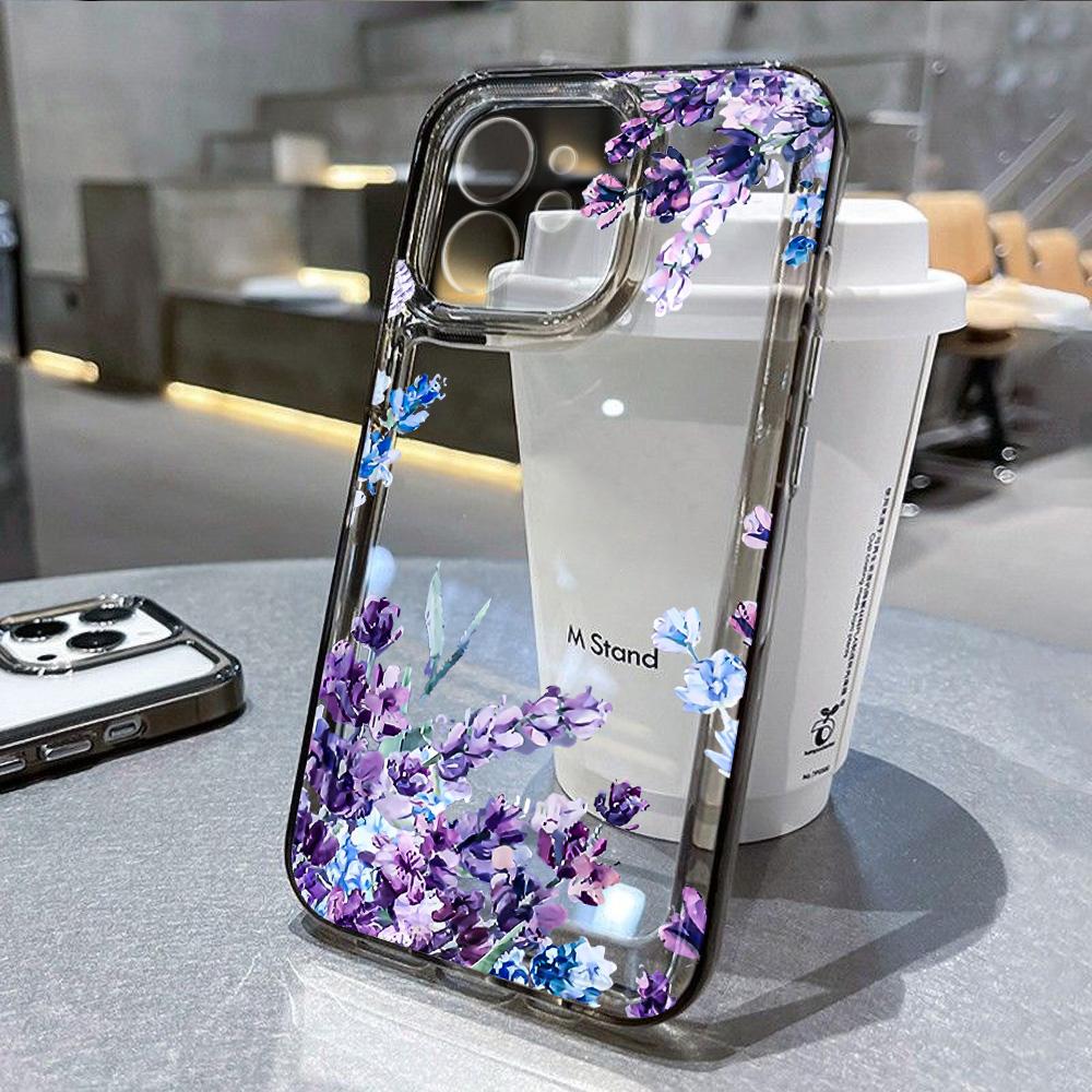 Cute Art Flower Phone Case For iPhone 16 15 14 13 12 11 Pro Max Mini X XS XR SE 7 8 Plus Shockproof Non-Slip Soft Cover Fundas