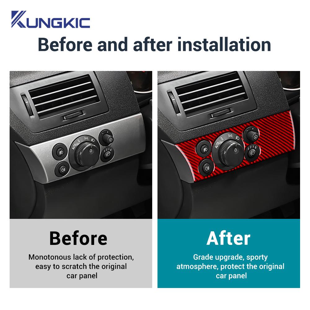 For Vauxhall Opel Astra H MK5 2004 2005 2006 2007 2008 2009 2010 Real Soft Carbon Fiber Sticker Car Driver Headlight Switch Trim