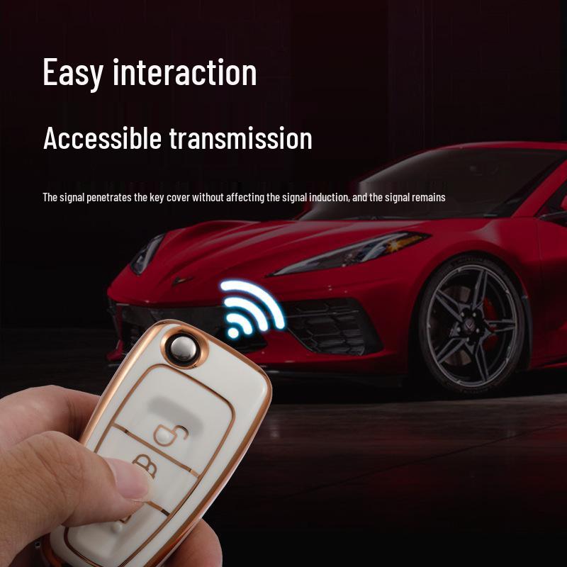 Key Case for Ford 2013-2019 Kuga & 2012-2018 Focus with Gold Trim