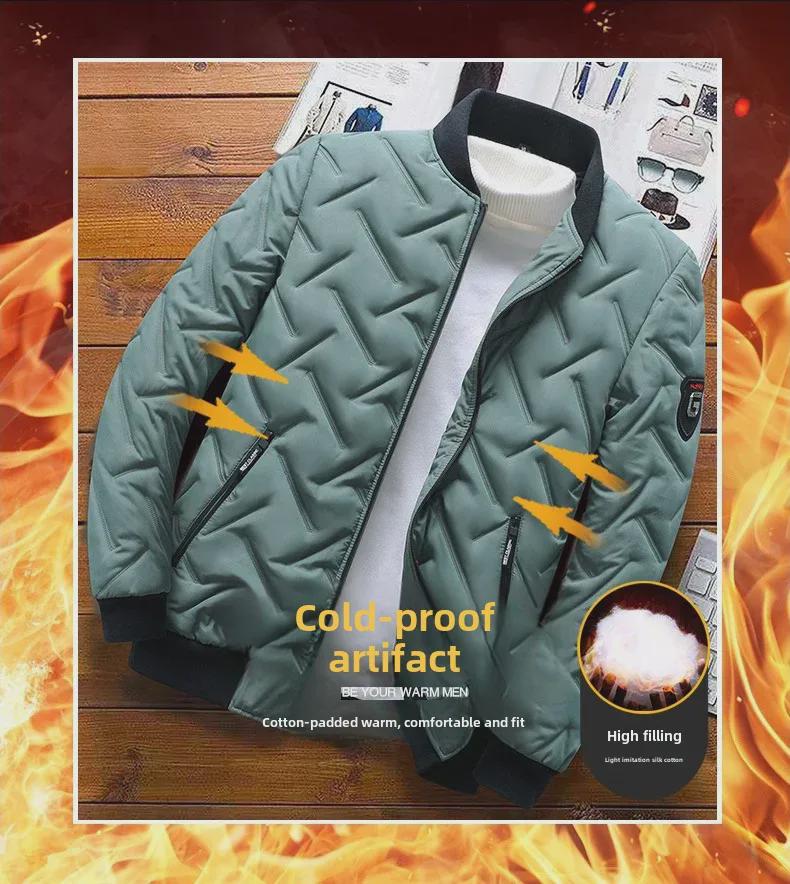 2024 Herren Trendige Stehkragen Baumwolljacke, Leicht & Warm Herbst/Winter Oberteil