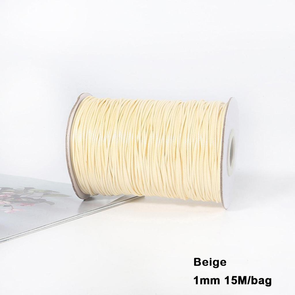 15m 1mm Korean Waxed Cord Faux Leather for DIY Bracelets & Necklaces