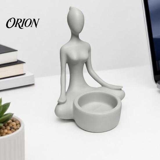 Accessorio Candela Stile Casa Portacandele Figura Seduta Stampato 3D, Supporto Candela Tealight Zen Yoga, Portacandele Minimalista Decorazione per Scrivania Mensola, Regalo Mindfulness per Yogis