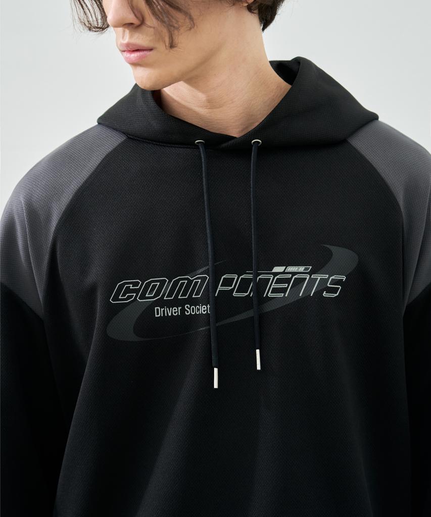 DRAW FIT Blockcore Jersey Hoodie Long Sleeve [Black]