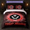 Sheffield United FC Individuelles Namens-Text Bettwäscheset 1 Bettbezug+2 Kissenbezüge Fußball-Logo Personalisierte Geschenkidee für besonderen Anlass Schlafzimmerdekoration