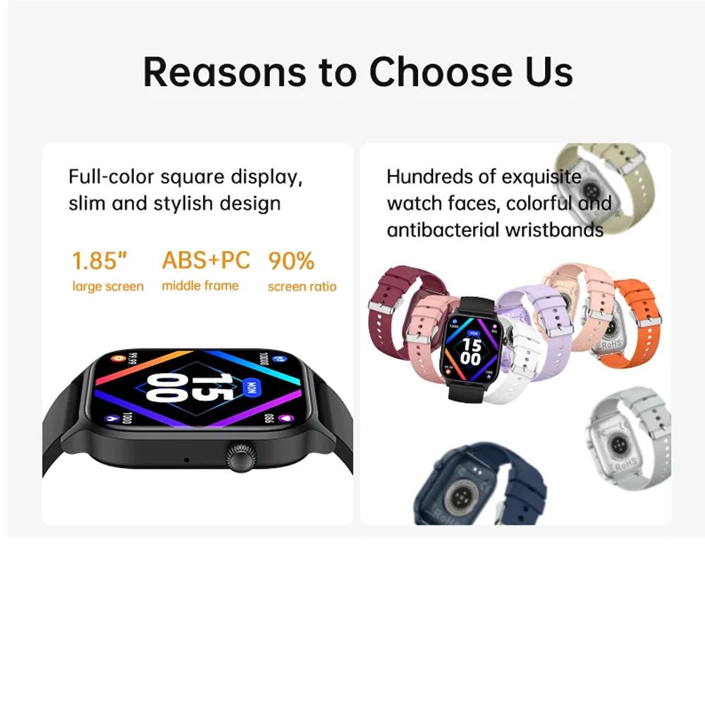 Y7 Smartwatch dla Mężczyzn Kobiet 1,85 cala Połączenie Bluetooth Smartwatch Zdrowie Zegarki do Nurkowania Relojes Smart Zegarek na Rękę