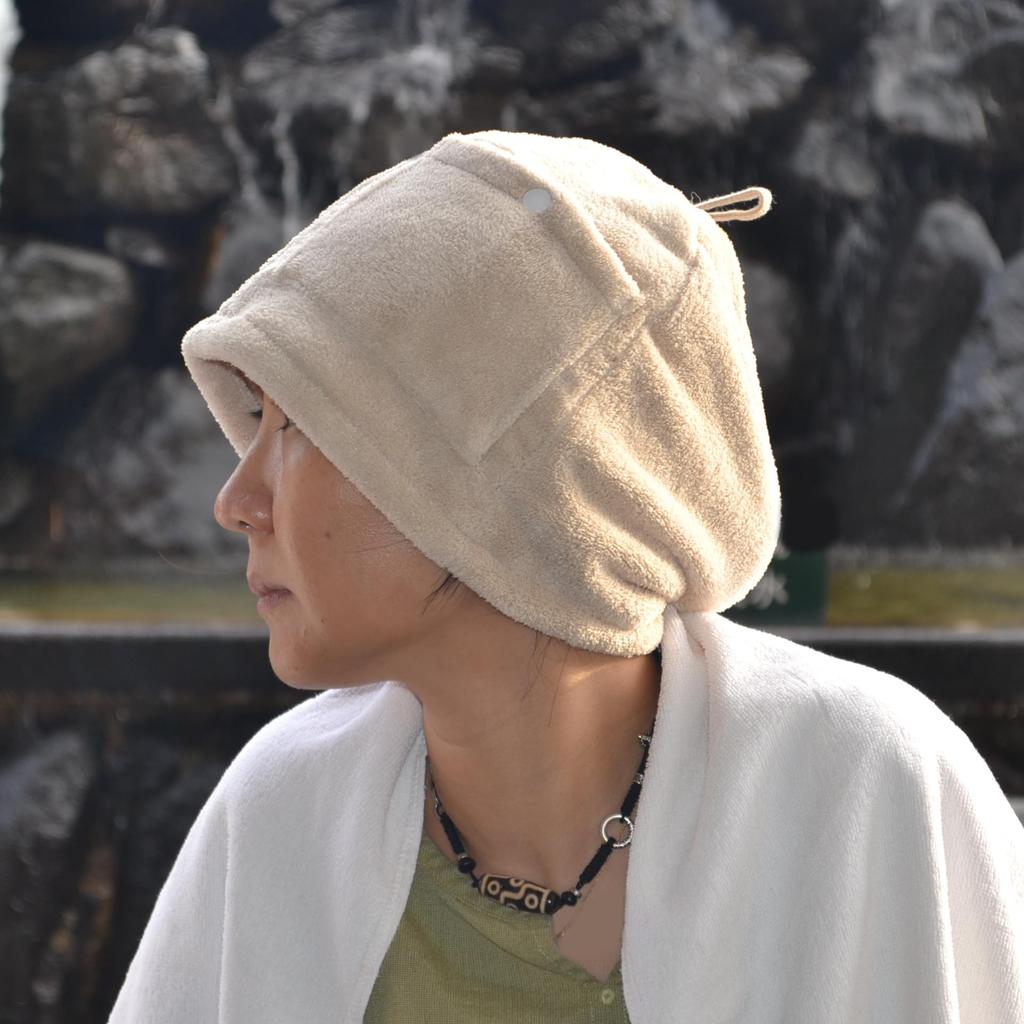 [JUNXINHENGFA] Sauna Hat Sauna Accessories Stylish Men's Women's Pocket Included Deep Fit Oversized Hair Damage Prevention (Dark Gray)