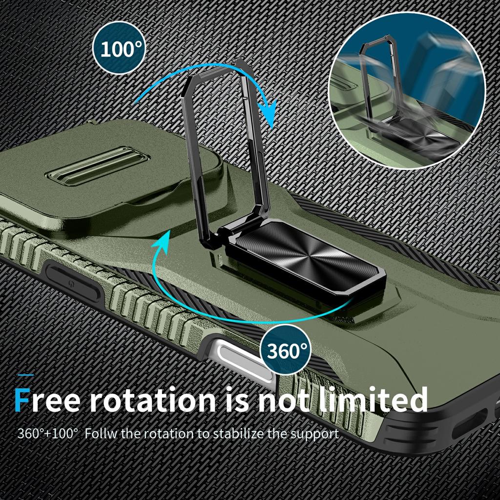 For iPhone 17 Pro Max Case Camshield Kickstand TPU+PC Anti-Slip Phone Cover